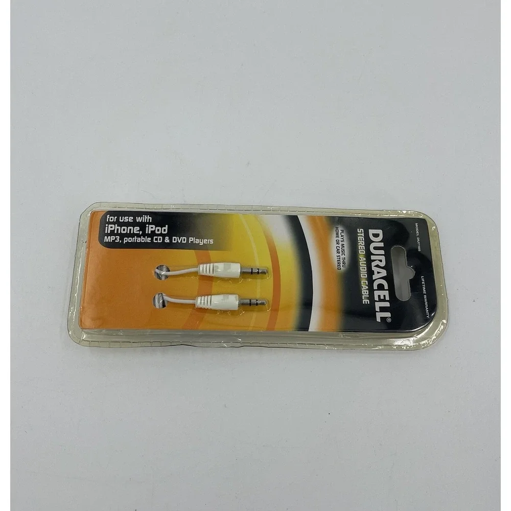 NEW! Duracell Stereo Audio Cable DU7105, Use w/ Any Device with a‎ 3.5mm Jack